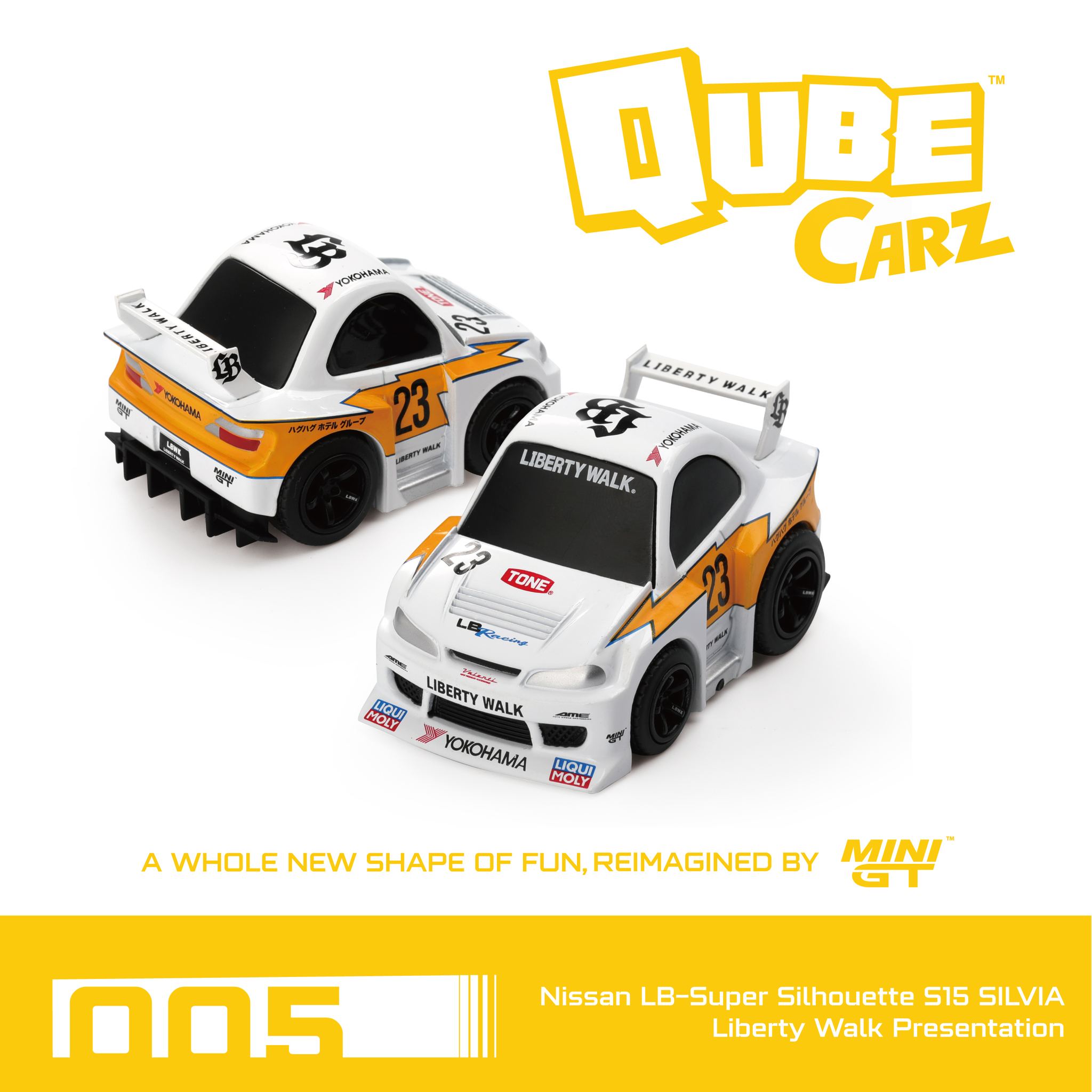 QUBE CARZ キューブ カーズ 6種セット フルコンプ GT-R シルビア Mini GT Qube Carz Set Nissan Skyline Kenmeri GT-R R35 LB WORKS LB