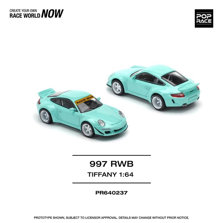 READY-STOCKS] Pop Race 1/64 997 RWB Tiffany Blue | Diorama