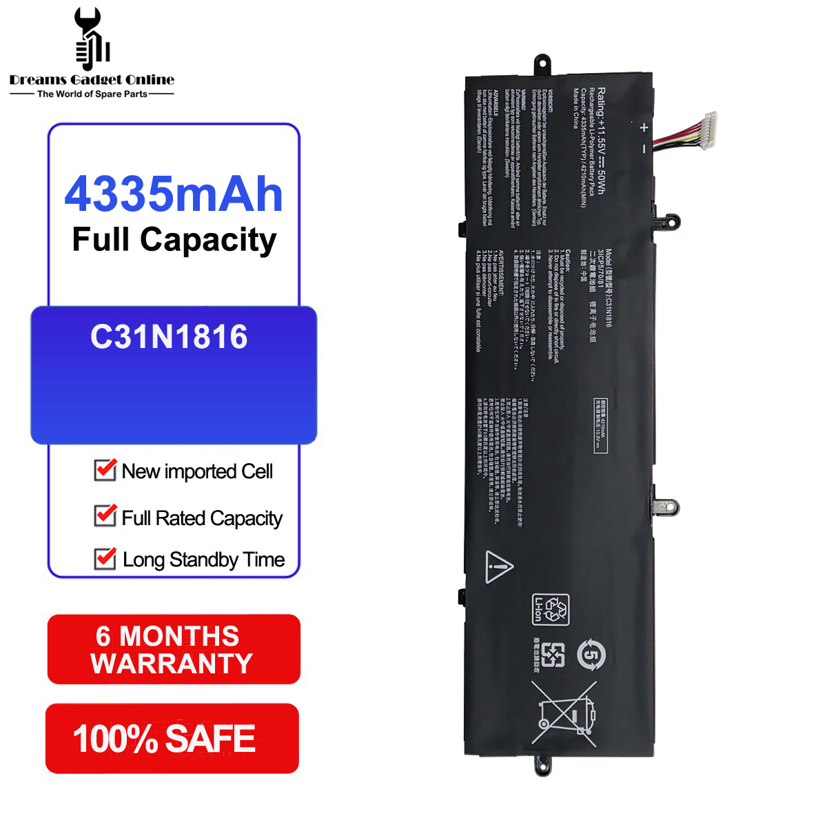 ASUS C31N1816 Battery 4335mAh for ASUS ZenBook Flip UX362FA