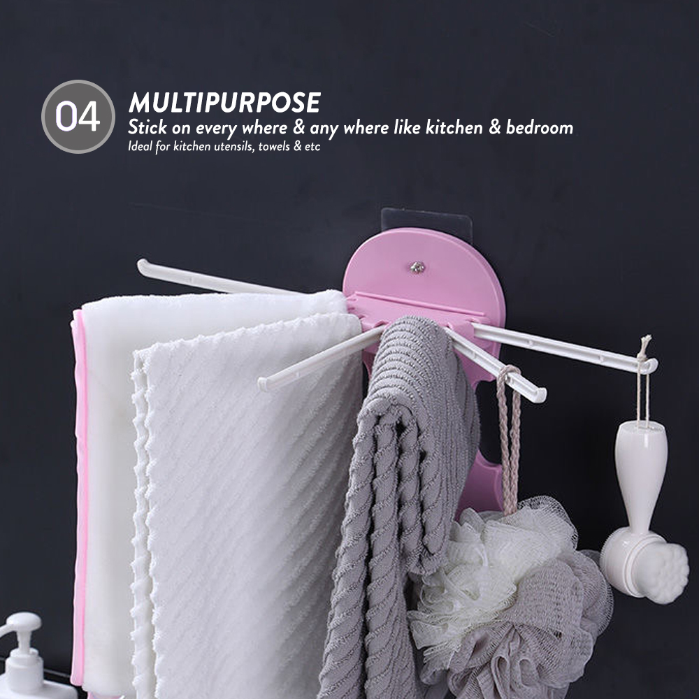 Elianware 7 in 1 Wall Clothes Octopus Hanger Kitchen Utensils Holder Penyangkut Tuala Tudung