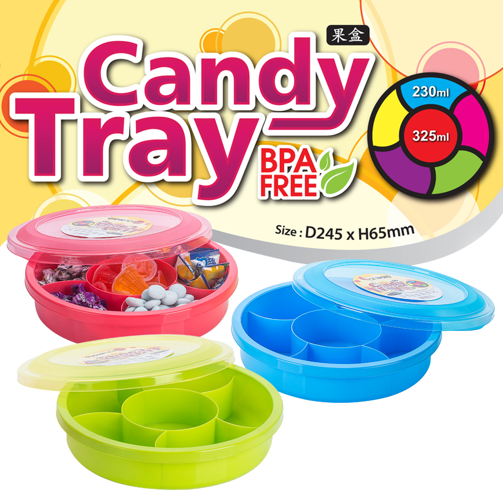 [Carton Deal] Elianware 1770ml BPA FREE Candy Tray (6 Compartments)72Pcs-Customization