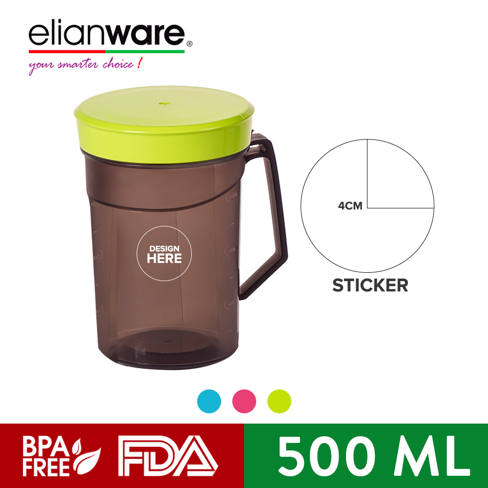[Carton Deal] Elianware 500ml BPA Free Drinking Mug Water Tumbler with Handle(108pcs)-Customization