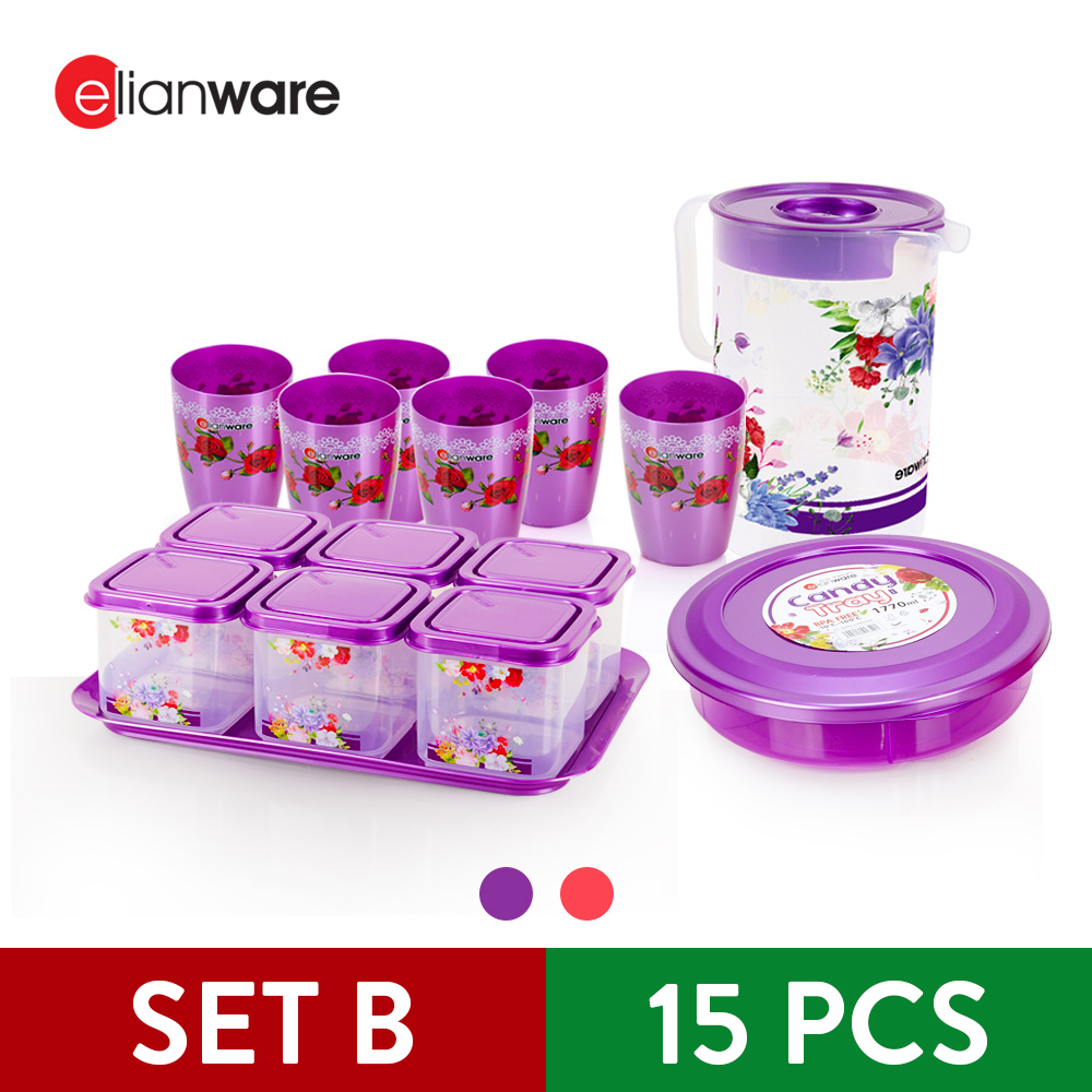 Elianware BPA Free Edisi Raya Colourful Water jug & Drinking Cup Cawan Set
