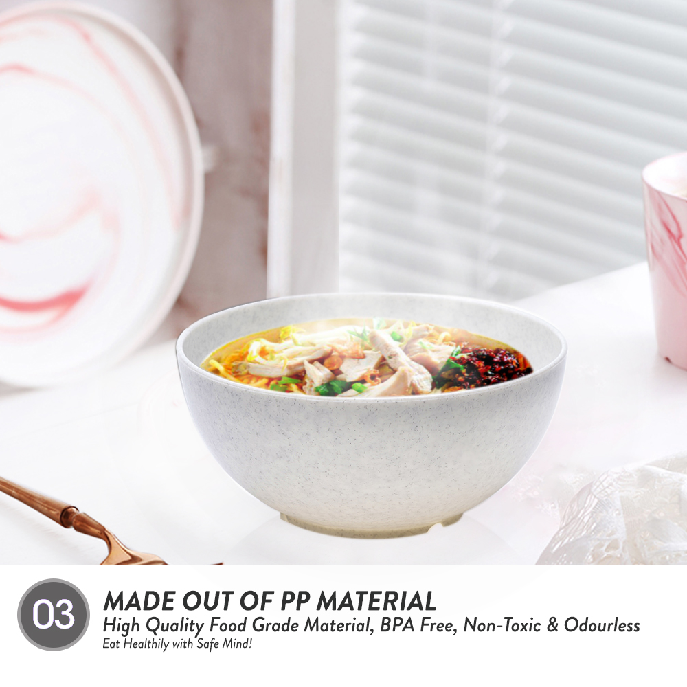 Elianware 7’' Marble Dining Bowl (6 Pcs Set) Big Soup Noodle Mangkuk Bowl