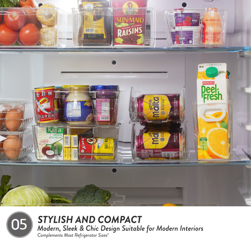 Elianware E-Concept BPA FREE Multipurpose Storage Narrow Tray Fridge & Freezer Organizer