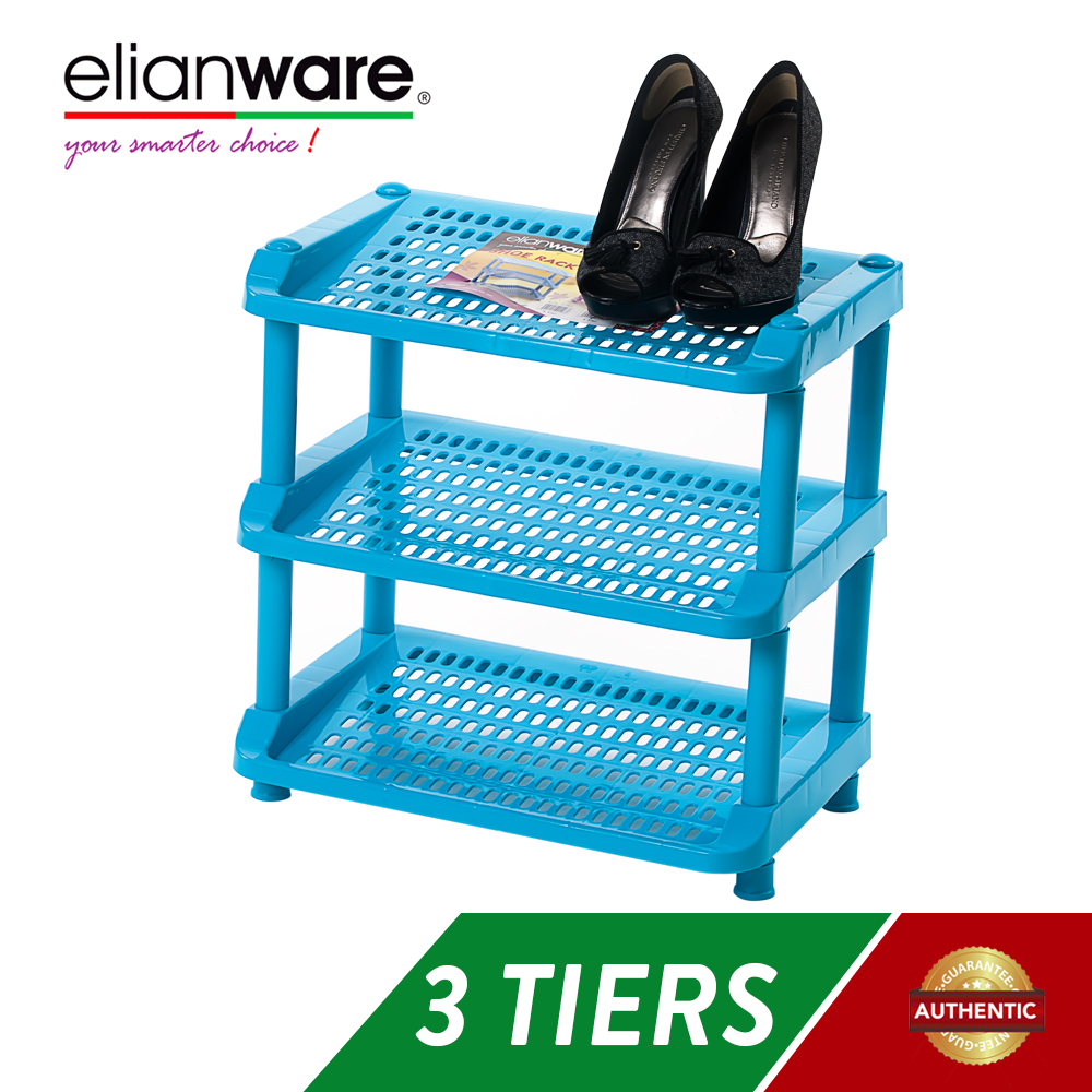 Elianware 3 Tier Durable Shoe Organizers Space Savers Rak Kasut Shoe Rack