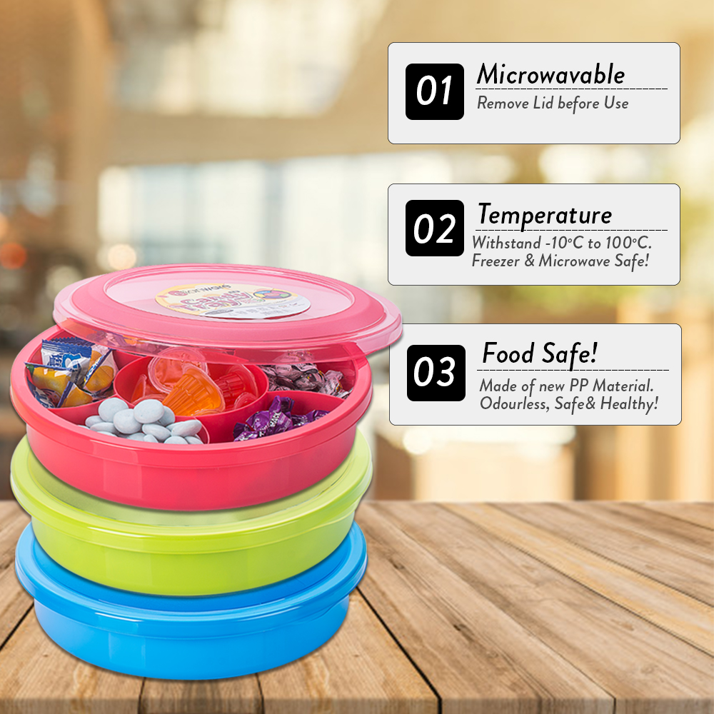 [Carton Deal] Elianware 1770ml BPA FREE Candy Tray (6 Compartments)72Pcs-Customization