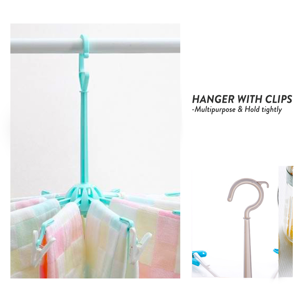 Elianware 10 Pegs Umbrella Hanger Clothes Penyangkut Baju