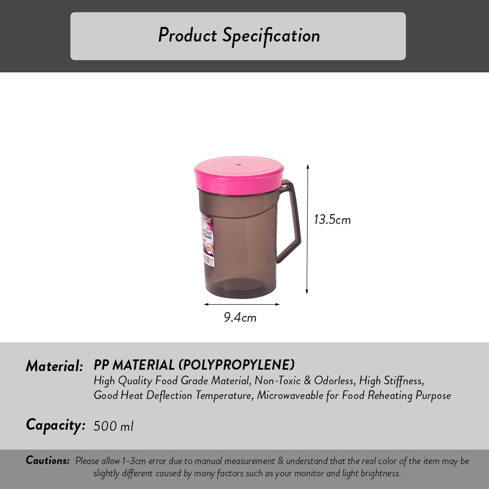 [Carton Deal] Elianware 500ml BPA Free Drinking Mug Water Tumbler with Handle(108pcs)-Customization