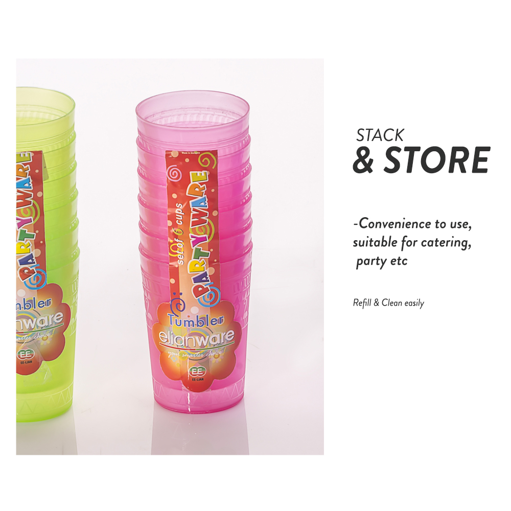 Elianware (200ml) BPA FREE Plastic Party Kids Cup Cawan(6Pcs)