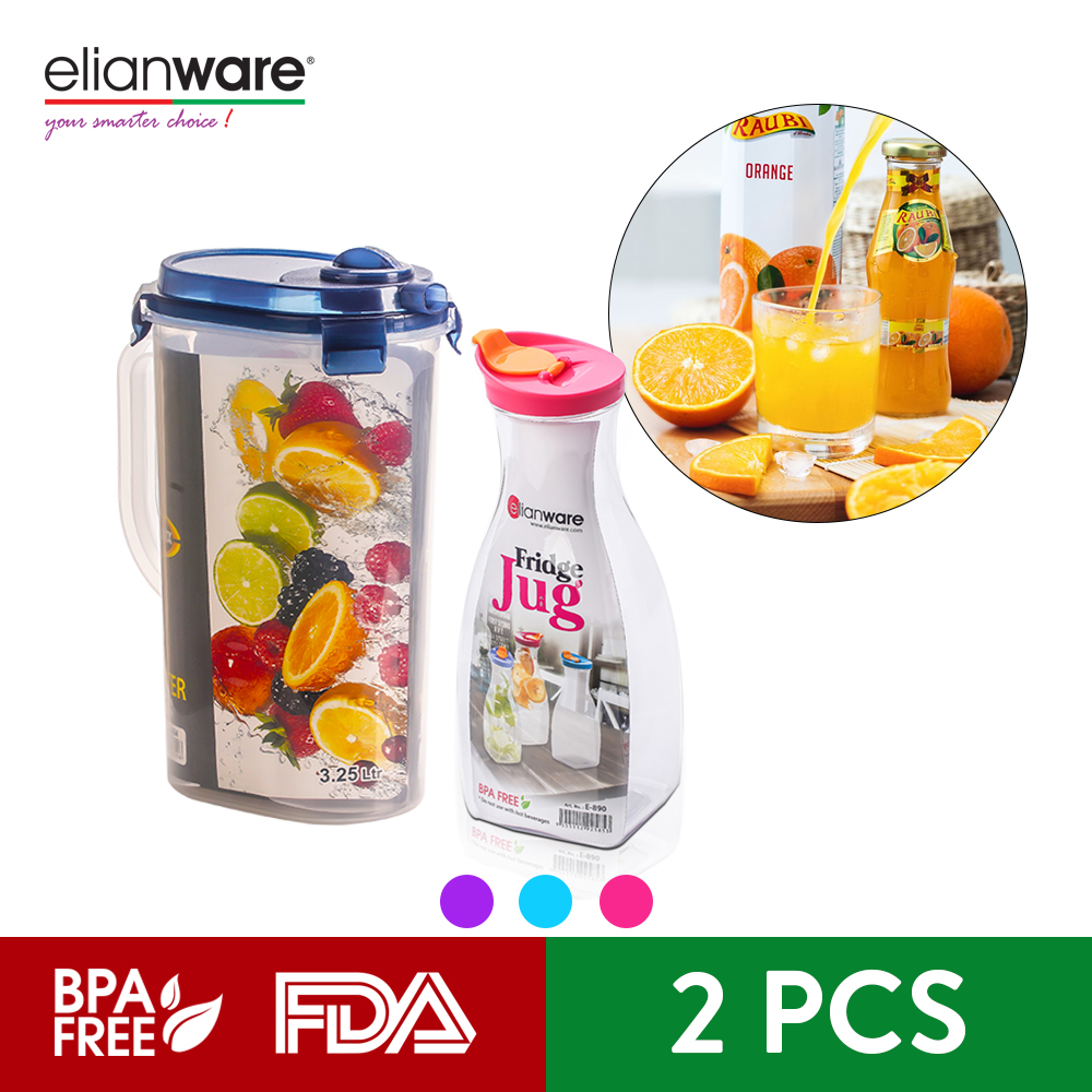 Elianware BPA Free Ezy-Lock Jug Dispenser & Clear Transparent Water Jug Set