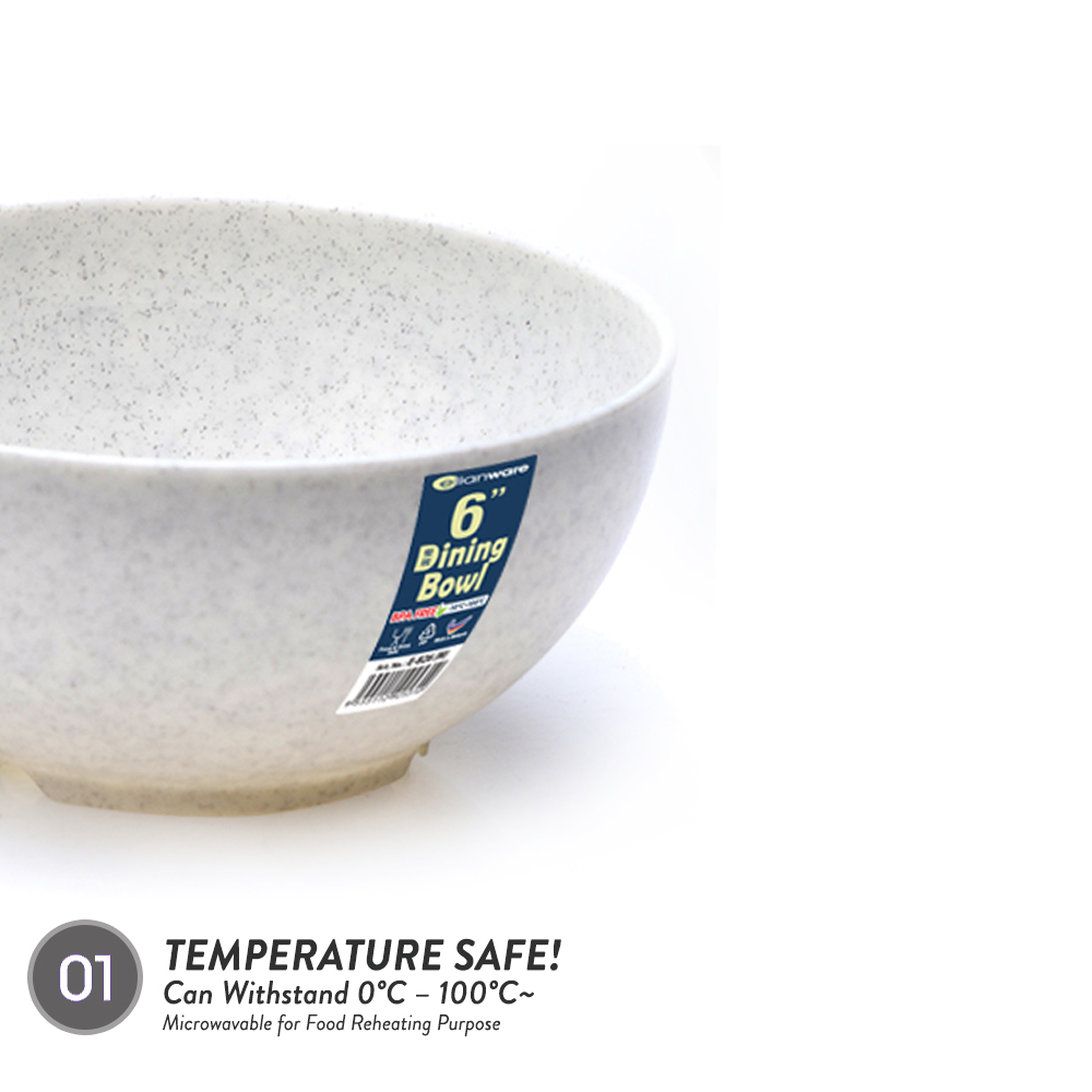 Elianware 4.5” Marble Dining Bowl (6 Pcs Set) Small Soup Mangkuk Bowl