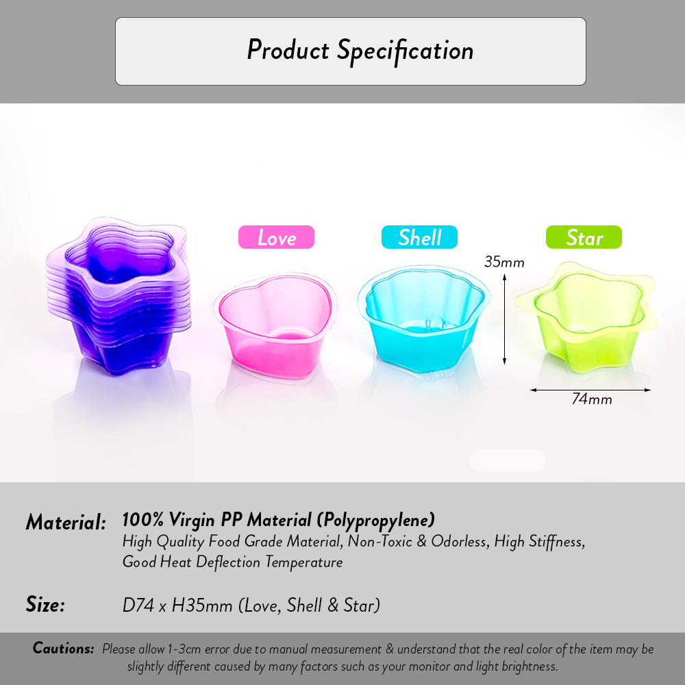 Elianware 10 Pcs Jelly Cup Jelly Mould Multicolor BPA FREE