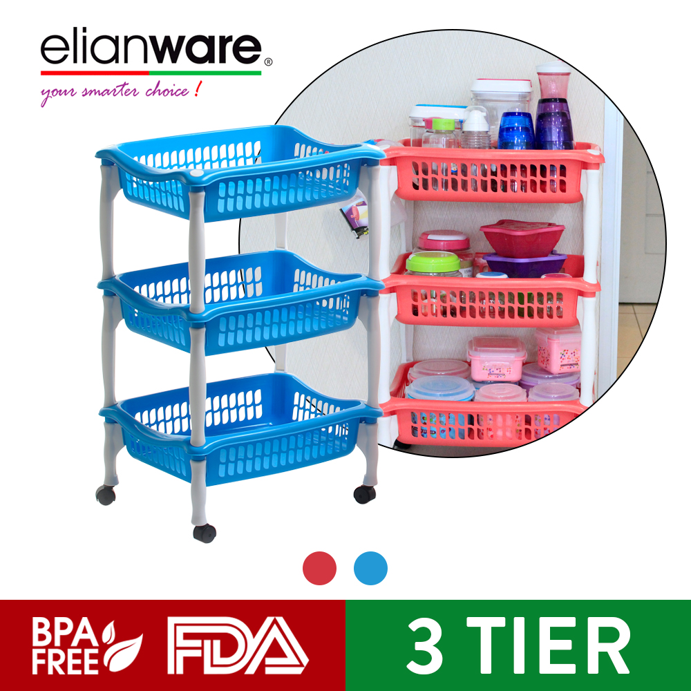 Elianware Hot Selling 3 Tier Multipurpose Rack Kitchen Bathroom Office Rack