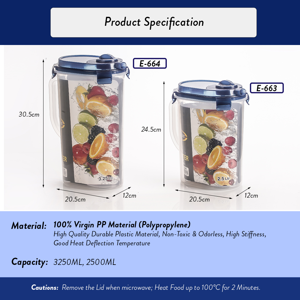 Elianware BPA Free Ezy-Lock Jug Dispenser & Clear Transparent Water Jug Set