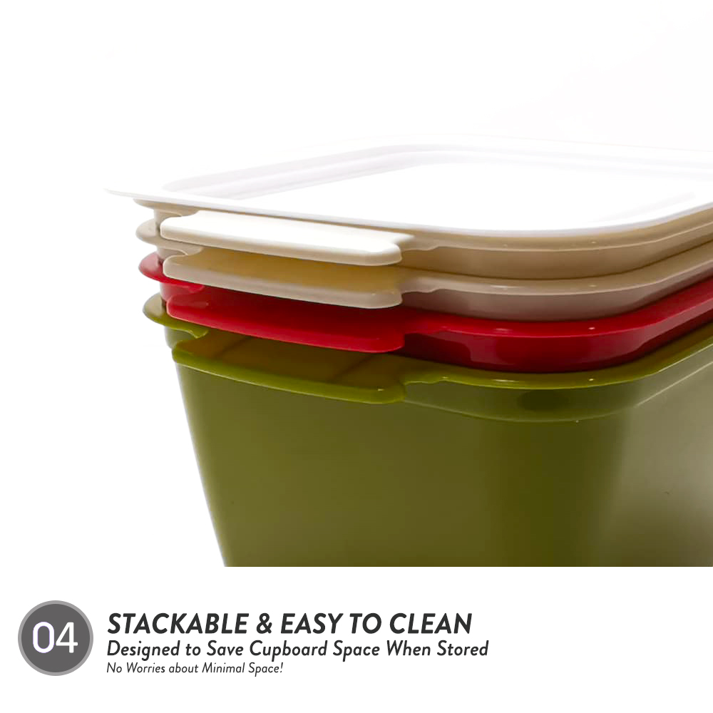 [Carton Deal] Elianware 3 Layer Tier Microwaveable BPA Free Square Tiffin Food Carrier Lunch Box with Cariolier