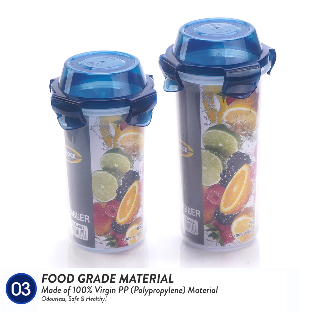 Elianware Ezy-Lock Airtight [BPA Free] Tumbler Water Bottle Shaker Container