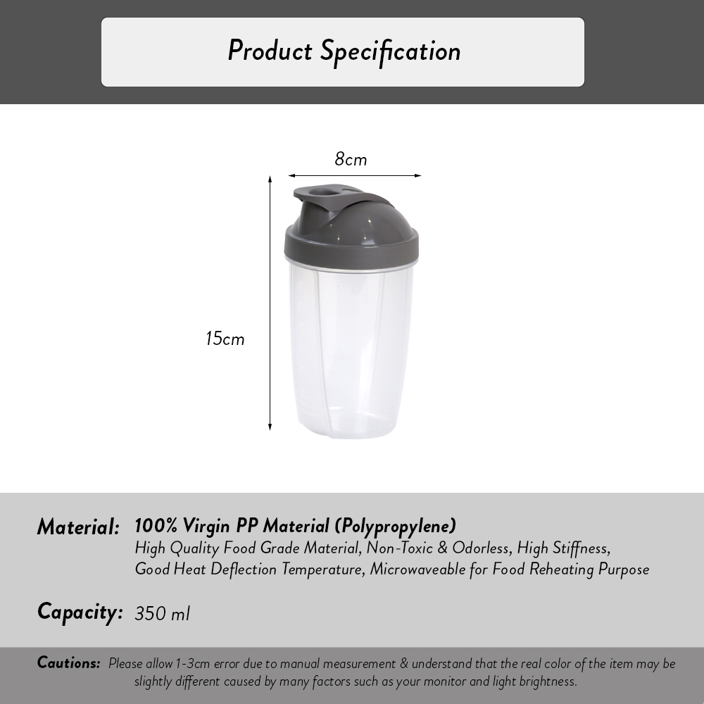 [Carton Deal] Elianware BPA FREE Protein Powder Shaker Blender Tumbler (400ml X 144pcs)