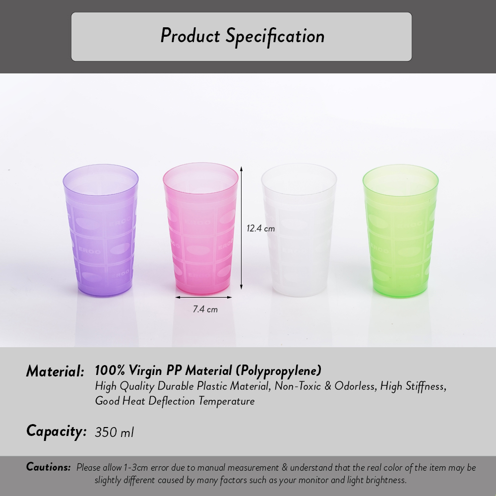 Elianware (350ml) Café Restaurant BPA FREE Plastic Party Cup Cawan
