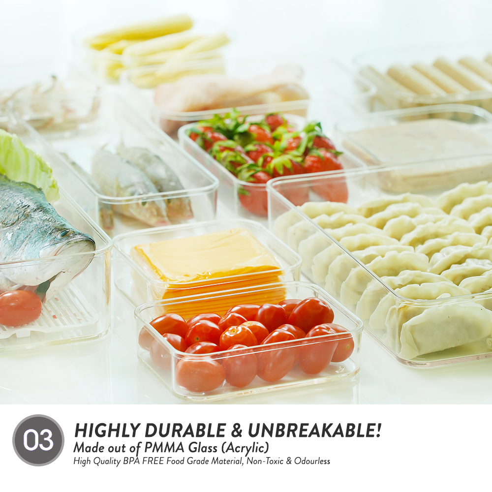 Elianware E-Concept (420ml) Round Acrylic BPA FREE Microwavable Kitchen Fridge Freezer Organizer