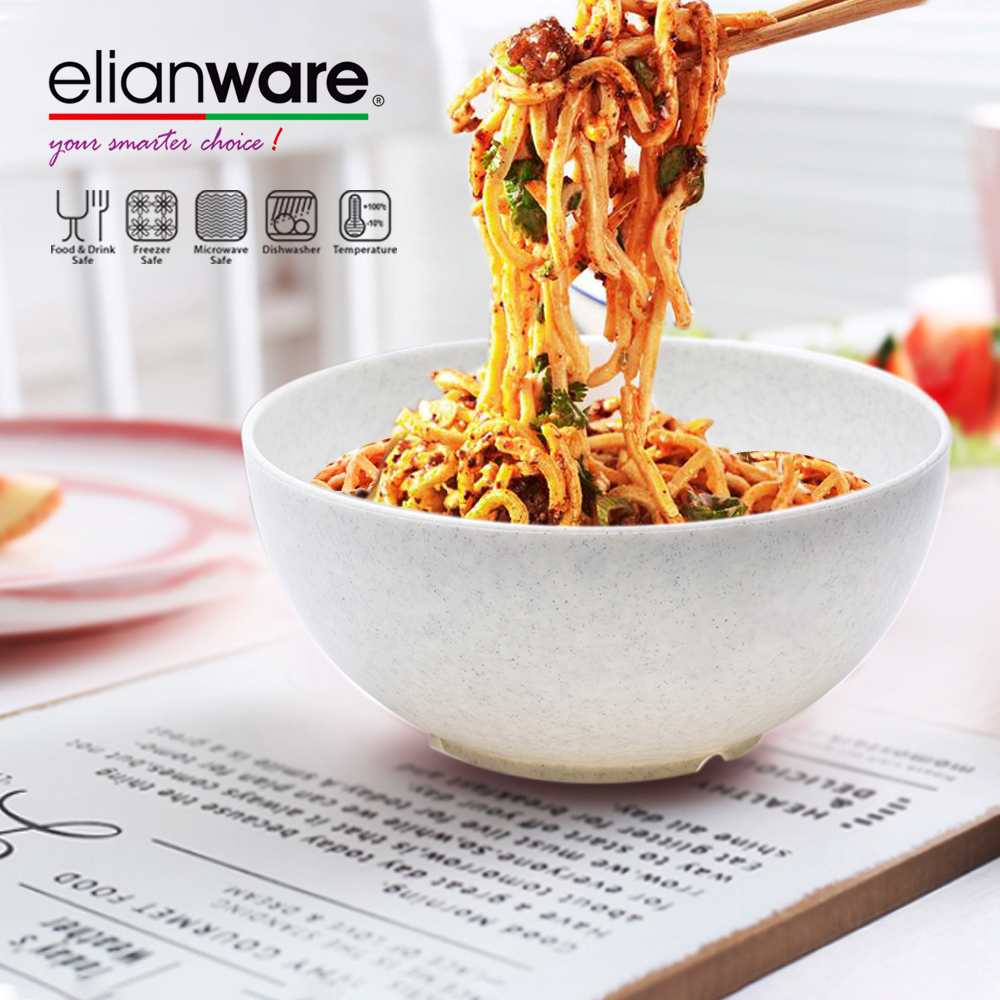 Elianware 7’' Marble Dining Bowl (6 Pcs Set) Big Soup Noodle Mangkuk Bowl