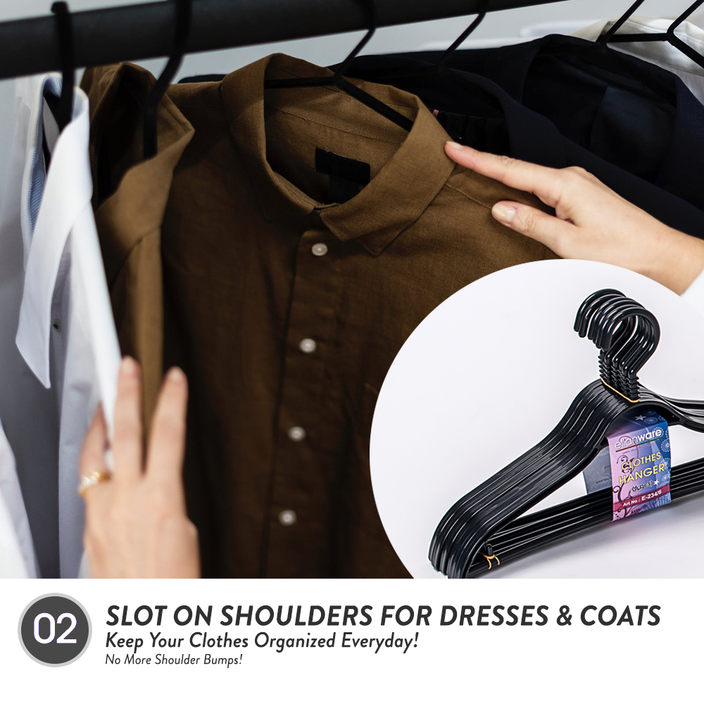 Elianware 6 Pcs Set Modern Stylish Premium Penyangkut Baju Hanger Clothes