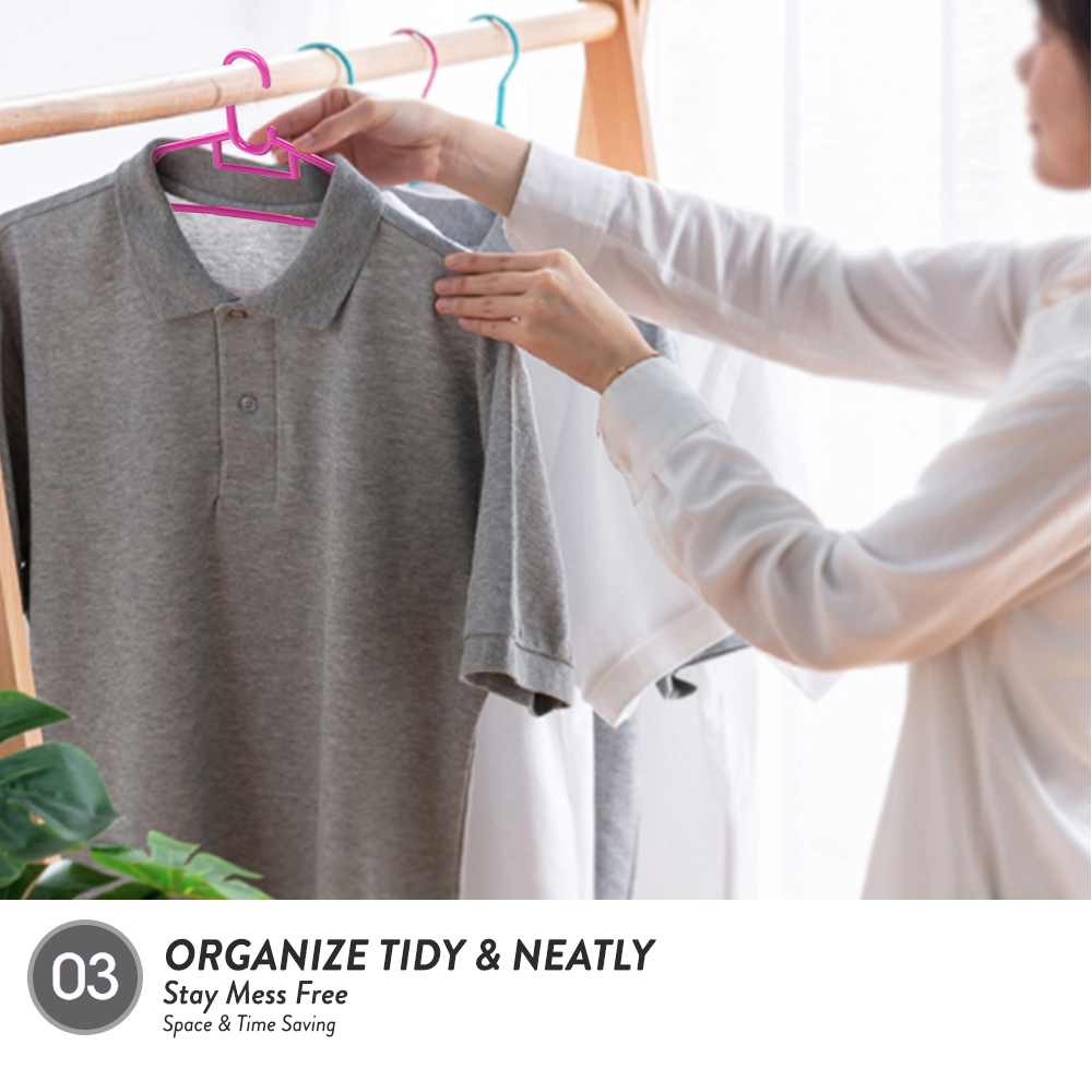 Elianware 6Pcs Value-Pack Durable Clothes Hanger [ FREE 10Pcs Pegs ] Penyangkut Baju