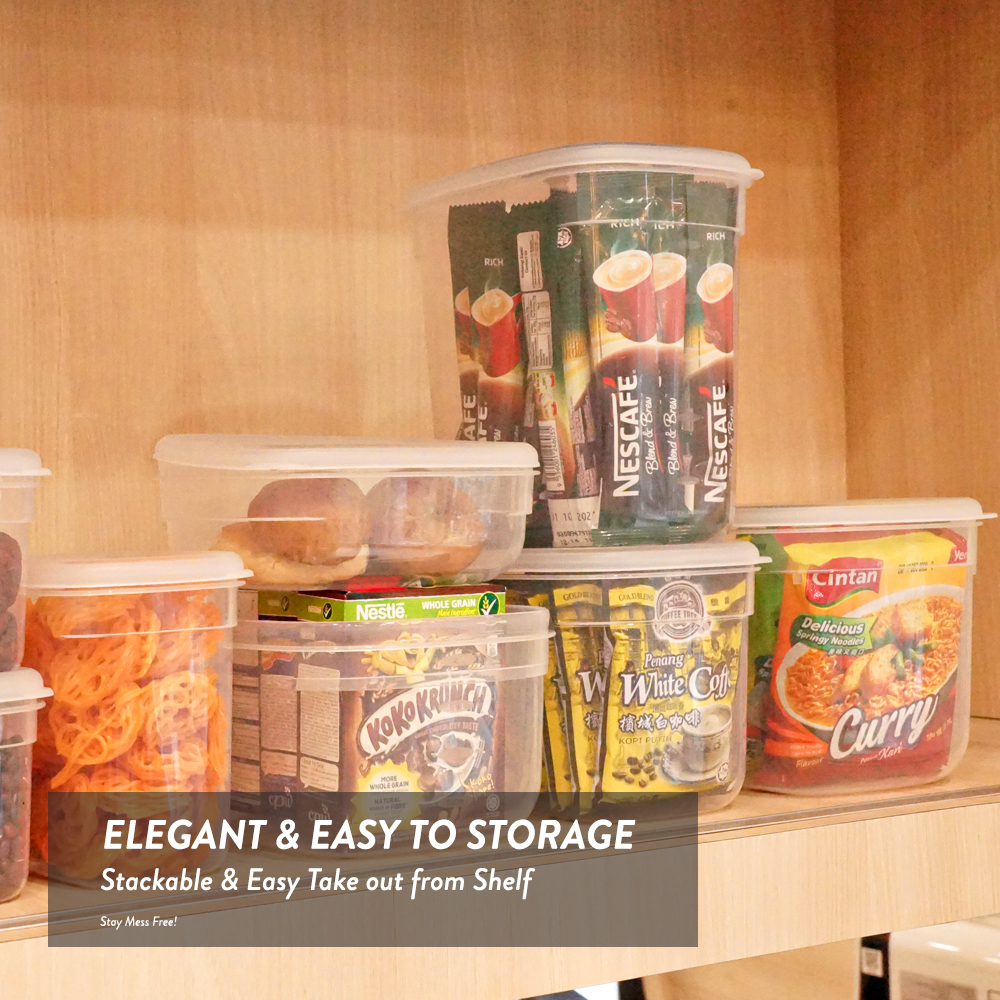 Elianware EROO Transparent Multipurpose [Rectangular] Food Keeper BPA FREE Microwaveable Food Storage Container Bekas Makanan