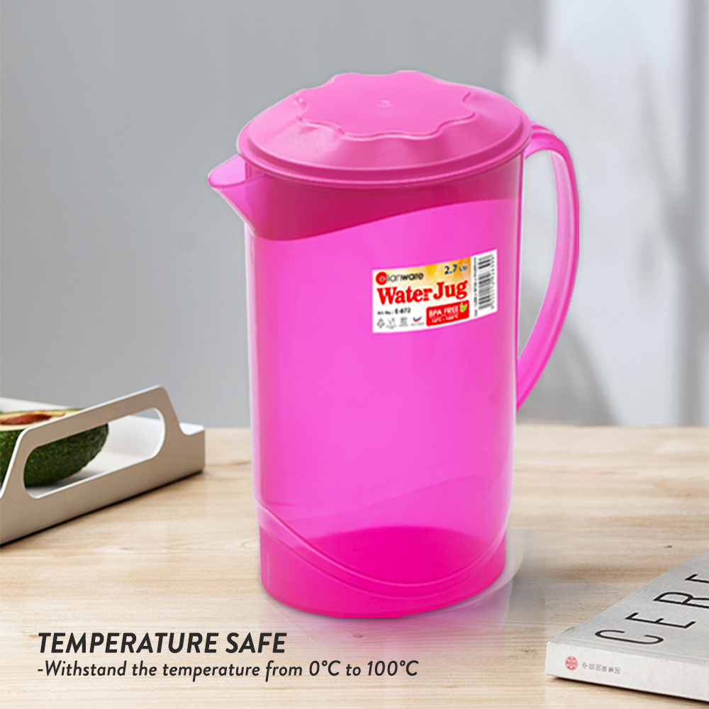 Elianware 2.7Ltr BPA Free Transparent Water Jug Bekas Air Minuman & Drinking Cawan Set