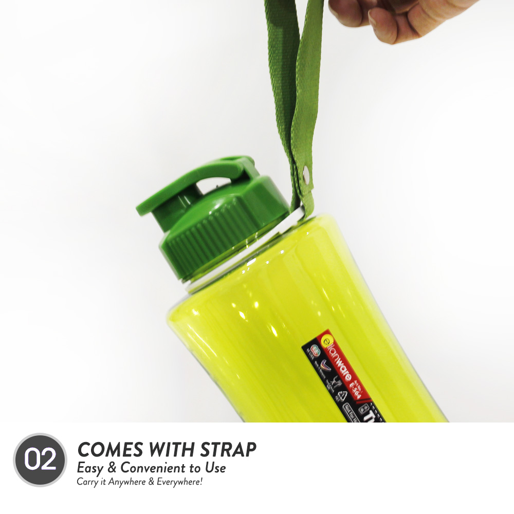 Elianware Outdoor Strap Portable Hydration Beverage PET BPA Free Water Bottle (500ML & 1L)