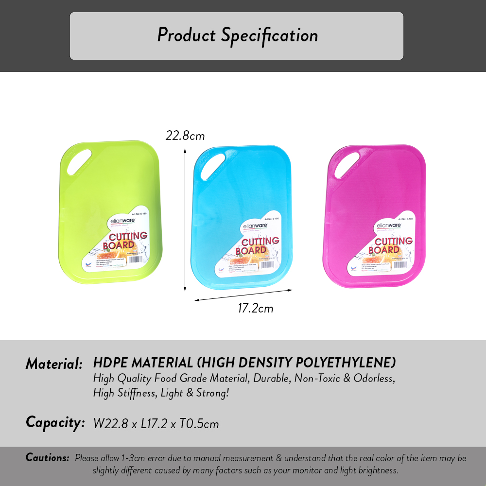 Elianware 1PC/3PCs Multipurpose BPA FREE Variety Chopping Board ( 22.8 cm )