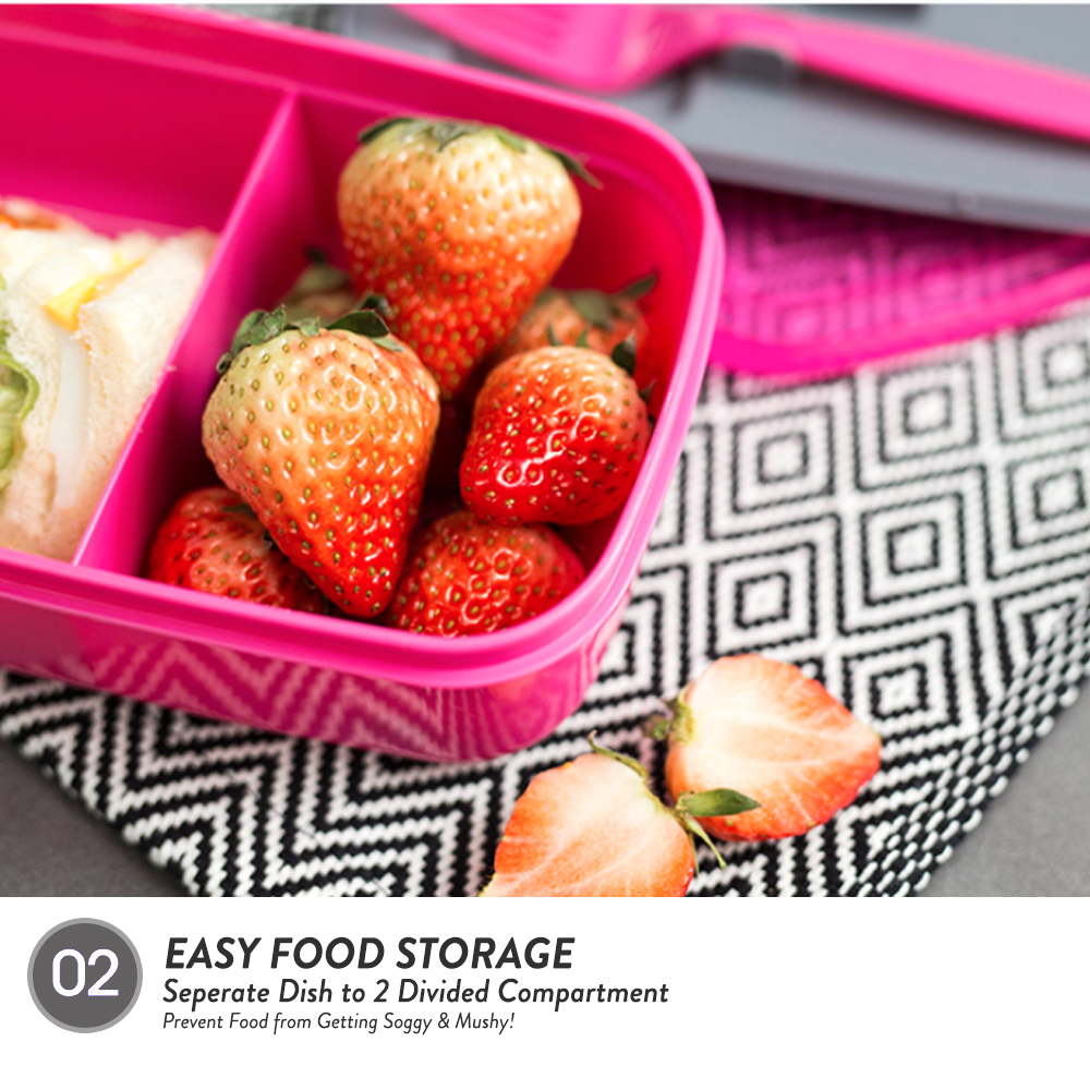 [Carton Deal] Elianware Lunch Box Container With Fork & Spoon Bento Lunch Box (1.0L X 96pcs)