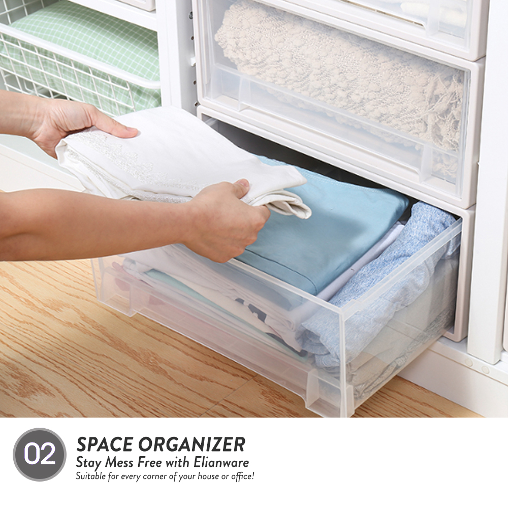 [Carton Deal] Elianware Signature Large Stackable Drawer Storage Box( 4 Pcs)
