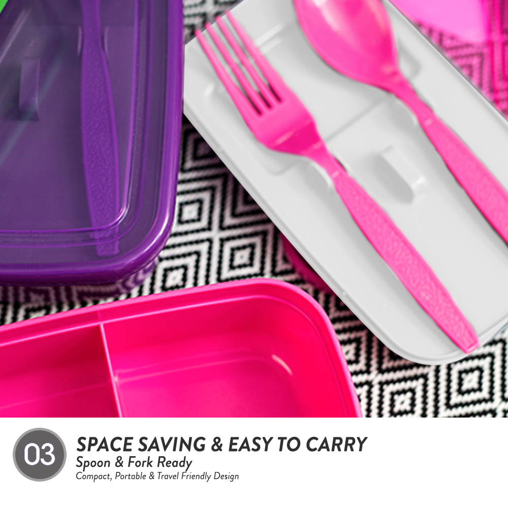 Elianware 1.3 Ltr Convenient Lunch Box Container with Fork & Spoon