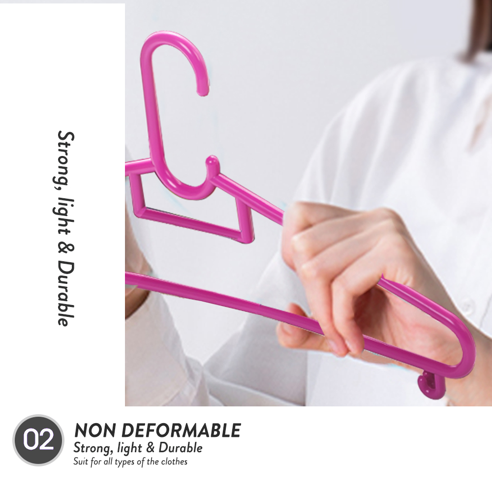 Elianware 6Pcs Value-Pack Durable Clothes Hanger [ FREE 10Pcs Pegs ] Penyangkut Baju