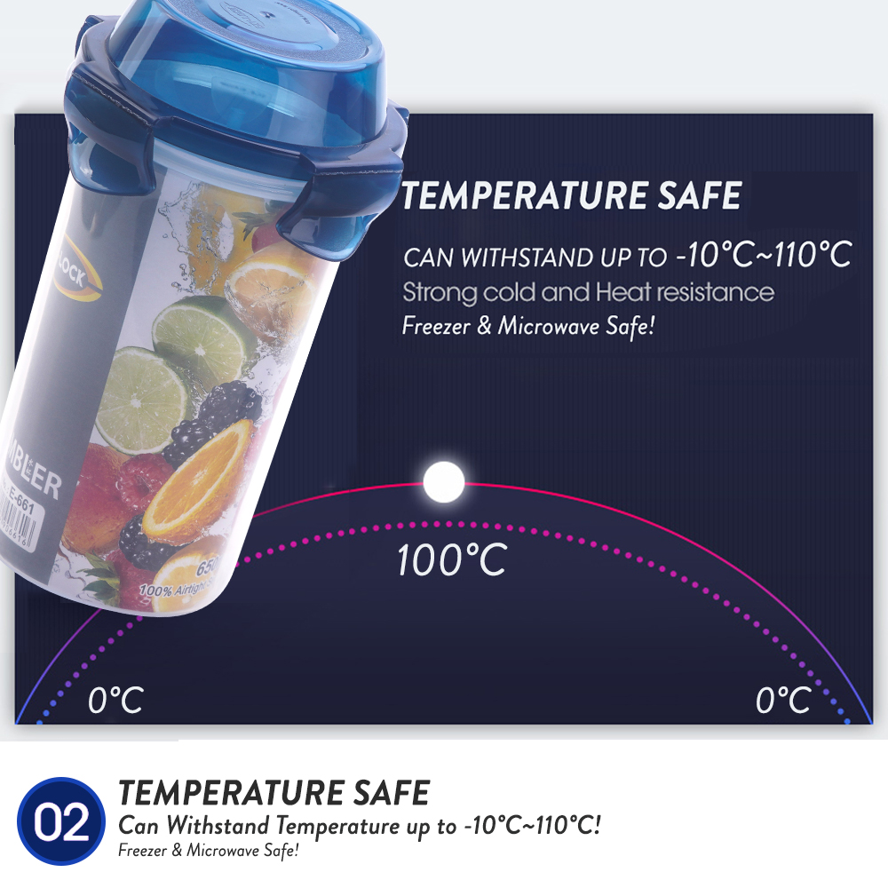 Elianware Ezy-Lock Airtight [BPA Free] Tumbler Water Bottle Shaker Container
