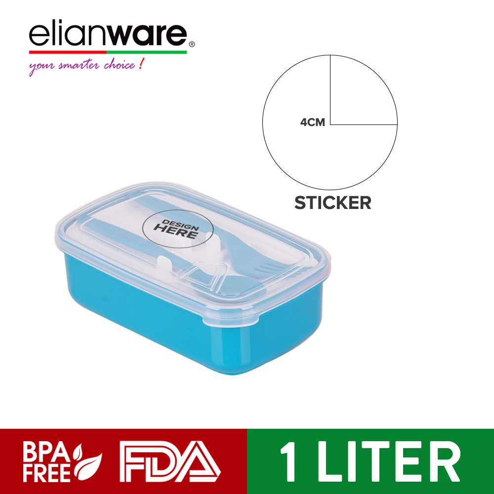 [Carton Deal] Elianware Lunch Box Container With Fork & Spoon Bento Lunch Box (1.0L X 96pcs)