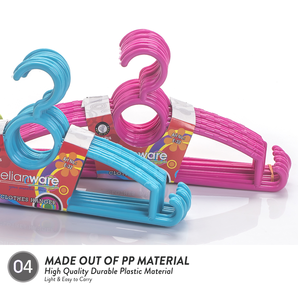 Elianware 12 Pcs Set Multicolour Penyangkut Baju Kids Hanger Clothes