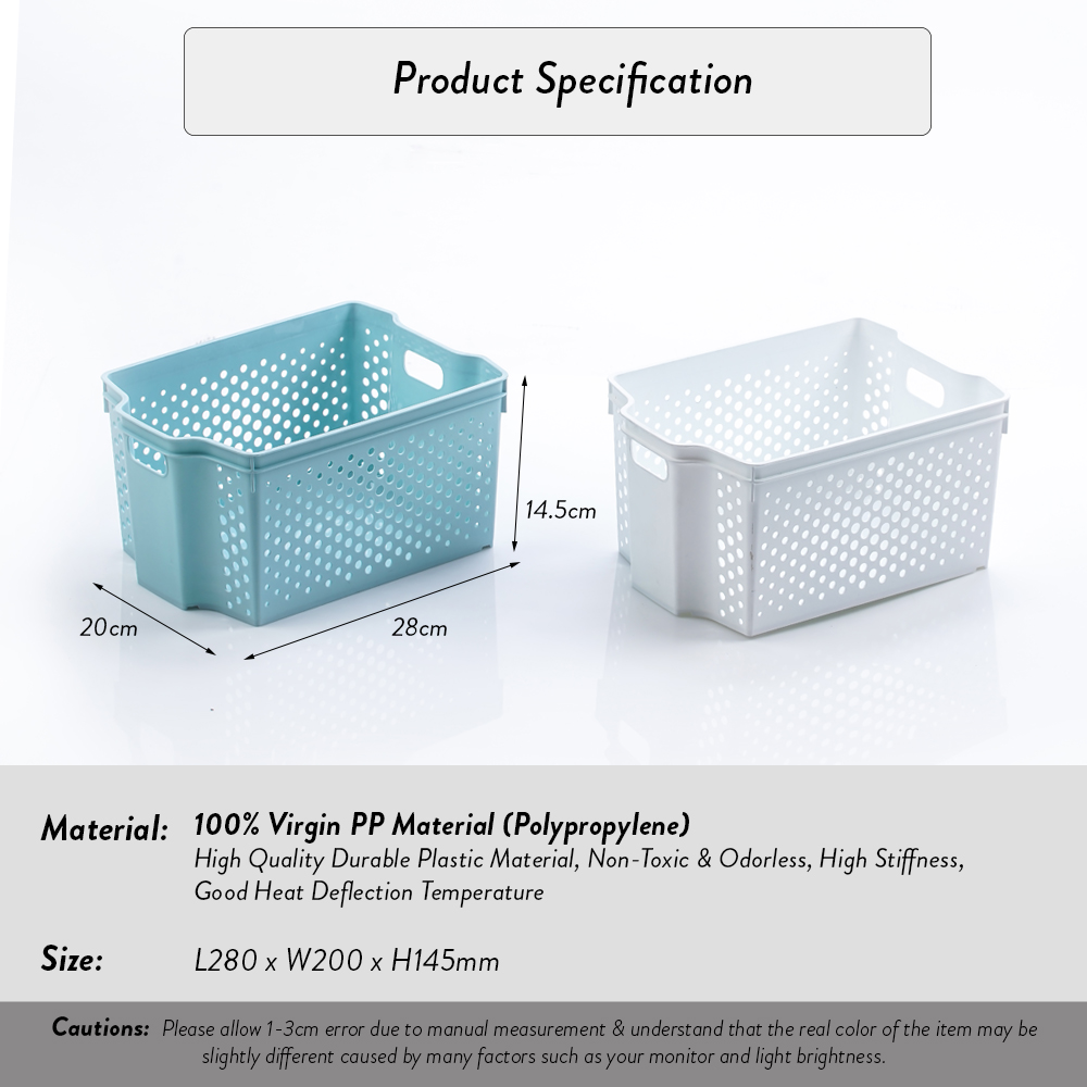 Elianware 2 Pcs Clean & Simple Stackable Basket (L2)