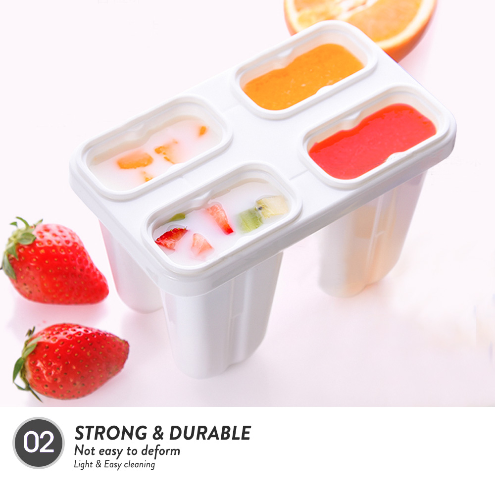 Elianware 4 Cells Homemade Multicolor Ice Cream Mould Ice Maker