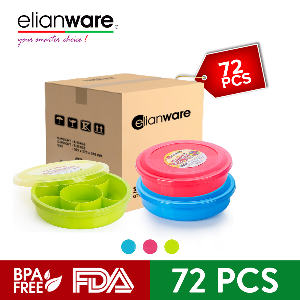 [Carton Deal] Elianware 1770ml BPA FREE Candy Tray (6 Compartments)72Pcs-Customization