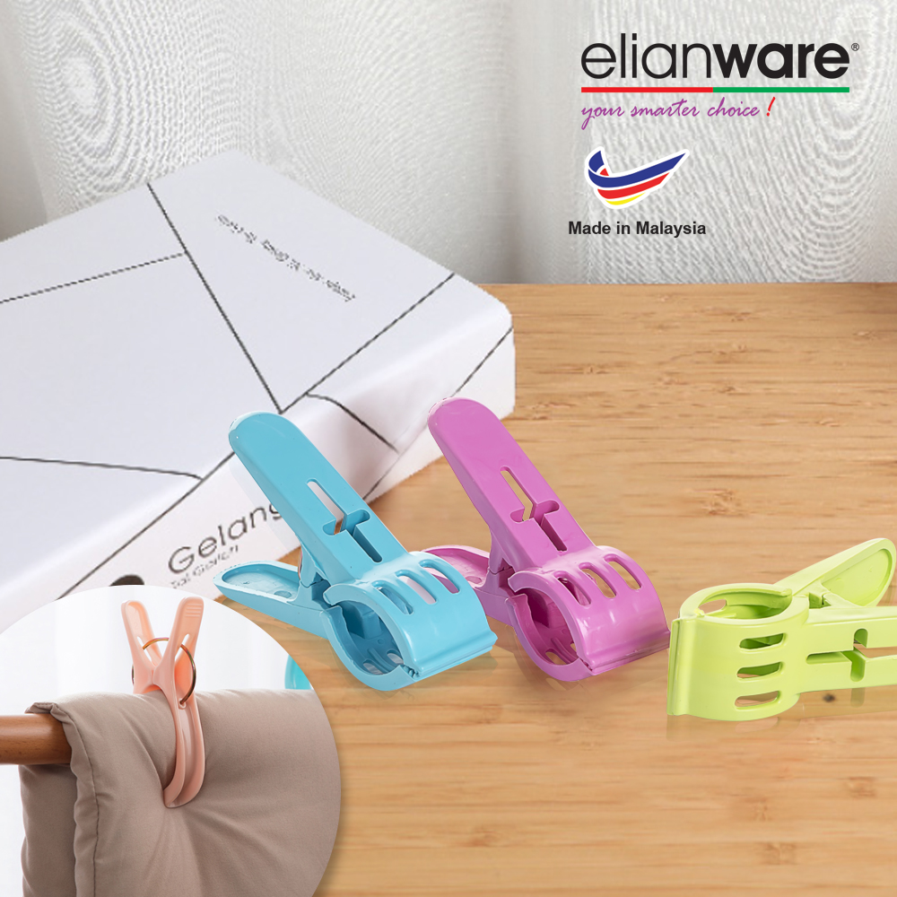Elianware 6 Pcs Multicolor Clothes Towel Blanket Large Pegs