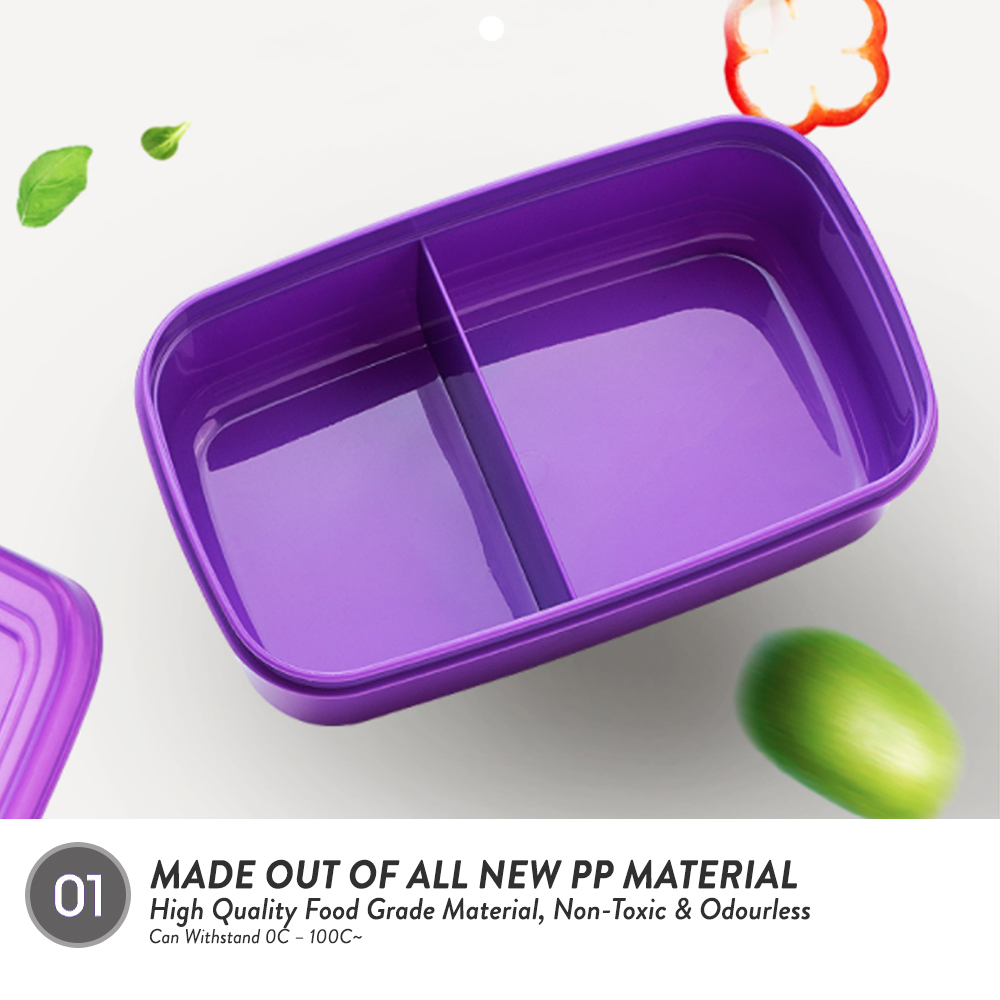 [Carton Deal] Elianware Lunch Box Container With Fork & Spoon Bento Lunch Box (1.3L X 72pcs)