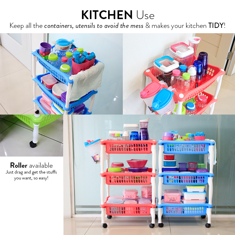 Elianware Hot Selling 3 Tier Multipurpose Rack Kitchen Bathroom Office Rack