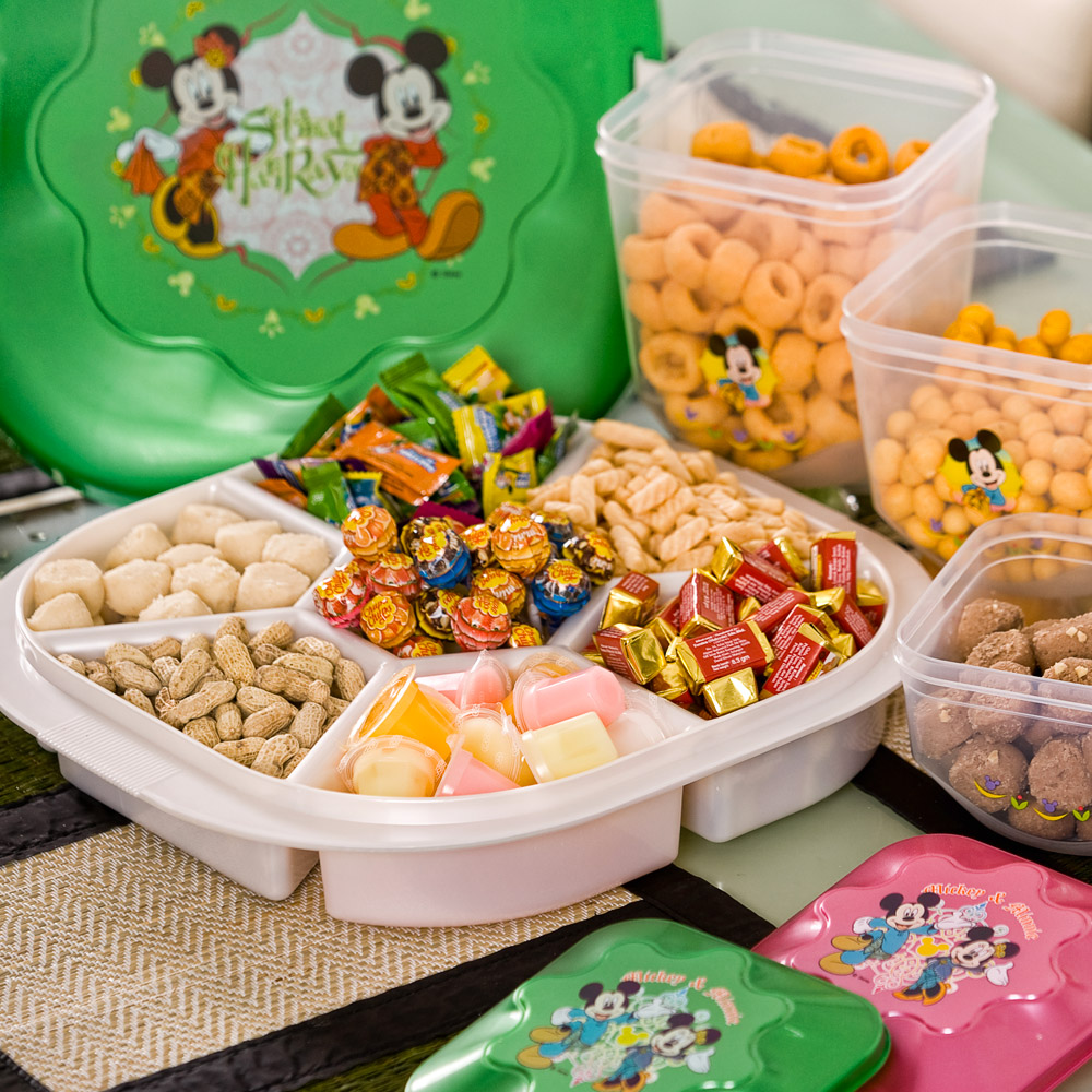 Elianware BPA Free Raya Mickey Snacks Cookies Compartments Candy Tray x Dining Plate Sets