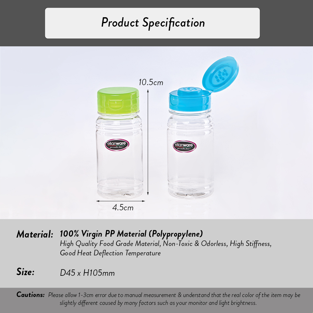 [Carton Deal] Elianware High Quality Light Durable Container Condiments Pepper Bottle (100ml x 288pcs)