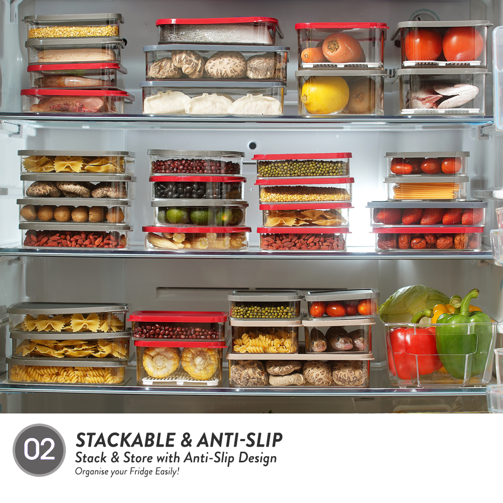 Elianware E-Concept (420ml) Round Acrylic BPA FREE Microwavable Kitchen Fridge Freezer Organizer