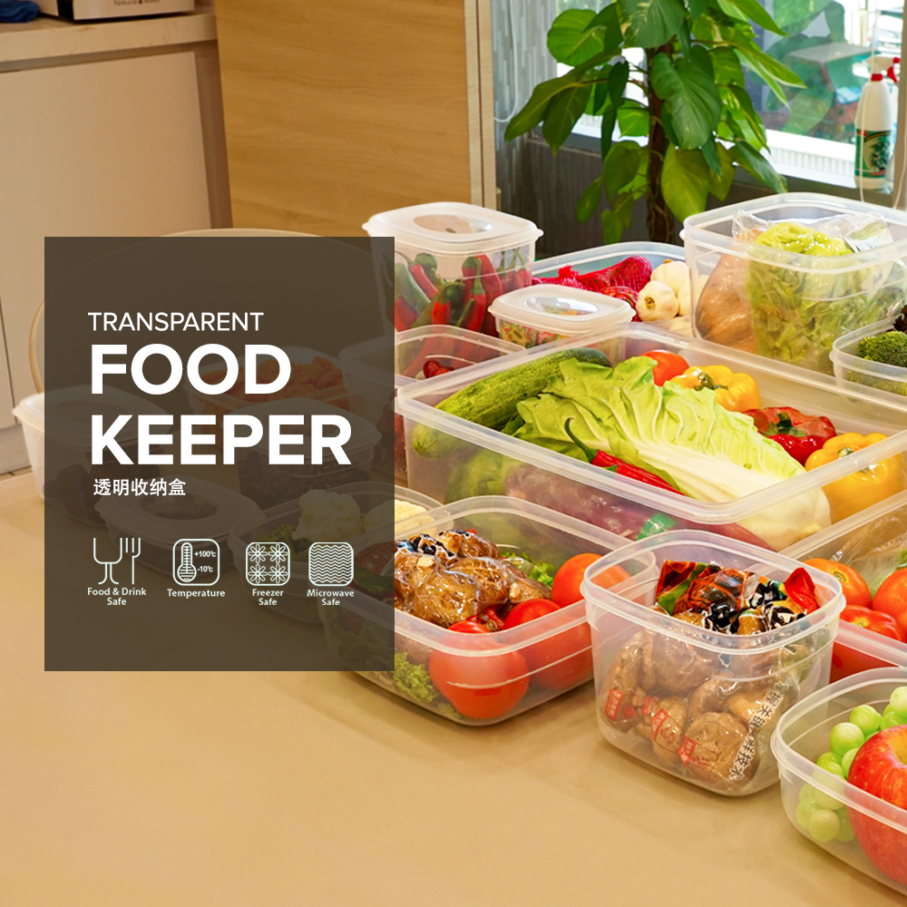 Elianware [1pc/3pcs] EROO Transparent Multipurpose Tall Food Keeper BPA FREE Microwaveable Food Storage Container Bekas Makanan