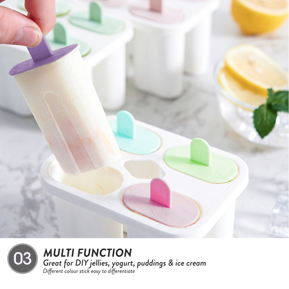Elianware 4 Cells Homemade Multicolor Ice Cream Mould Ice Maker