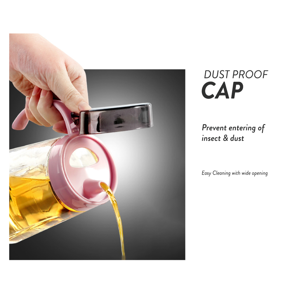 Elianware 600ml Kitchen Glass Cooking Oil Jar Sauce Bottle Dispenser